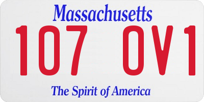 MA license plate 107OV1