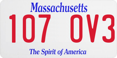 MA license plate 107OV3