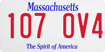 MA license plate 107OV4
