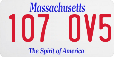 MA license plate 107OV5