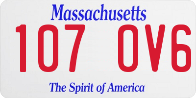 MA license plate 107OV6