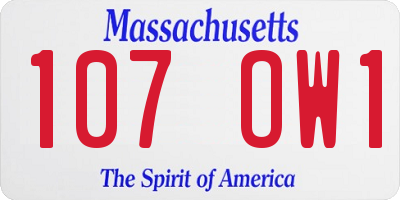 MA license plate 107OW1