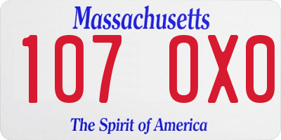 MA license plate 107OX0