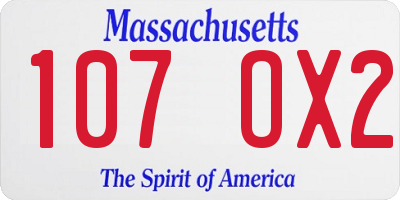 MA license plate 107OX2