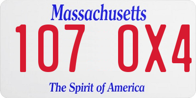 MA license plate 107OX4
