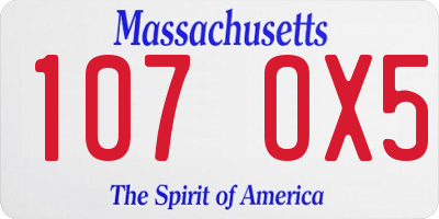 MA license plate 107OX5