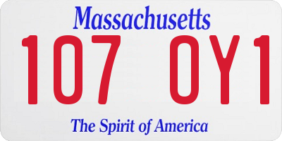 MA license plate 107OY1