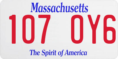 MA license plate 107OY6