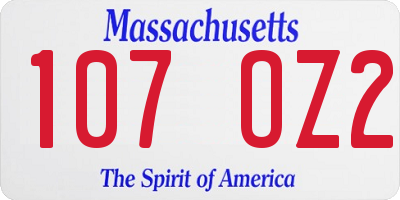 MA license plate 107OZ2