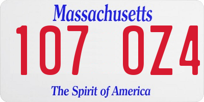 MA license plate 107OZ4