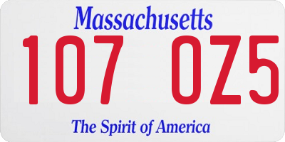 MA license plate 107OZ5