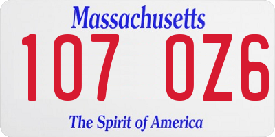 MA license plate 107OZ6