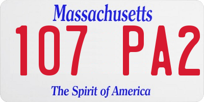 MA license plate 107PA2