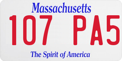 MA license plate 107PA5