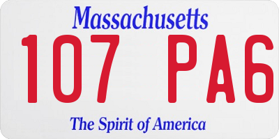 MA license plate 107PA6
