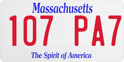 MA license plate 107PA7