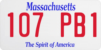MA license plate 107PB1