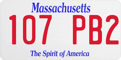 MA license plate 107PB2