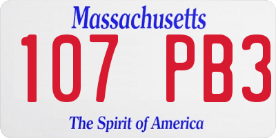 MA license plate 107PB3
