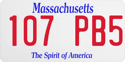MA license plate 107PB5
