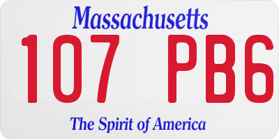 MA license plate 107PB6
