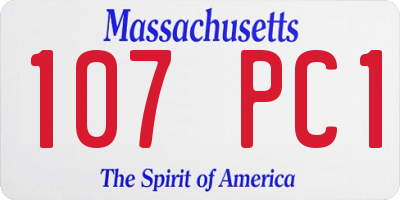MA license plate 107PC1
