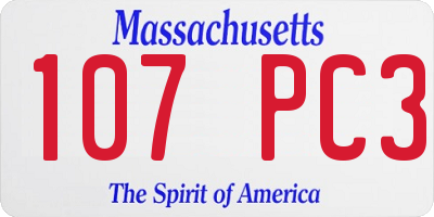 MA license plate 107PC3