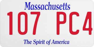MA license plate 107PC4