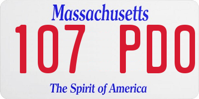 MA license plate 107PD0