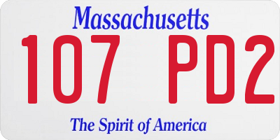 MA license plate 107PD2
