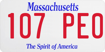 MA license plate 107PE0