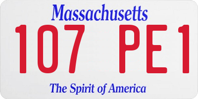 MA license plate 107PE1