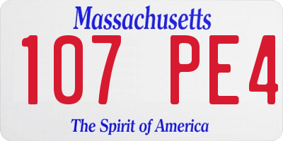 MA license plate 107PE4