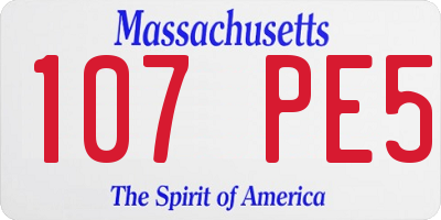 MA license plate 107PE5