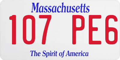 MA license plate 107PE6