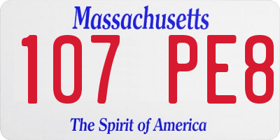 MA license plate 107PE8