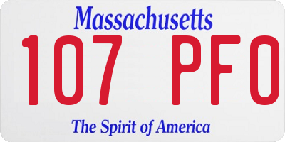 MA license plate 107PF0