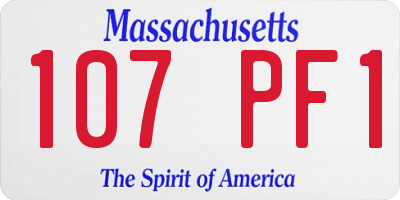 MA license plate 107PF1