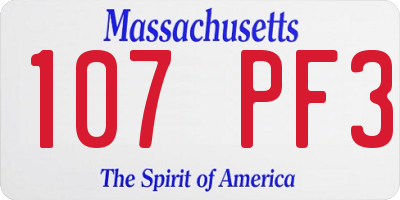MA license plate 107PF3