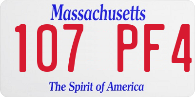 MA license plate 107PF4