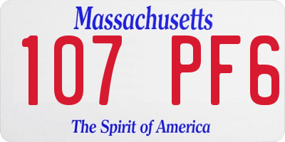 MA license plate 107PF6