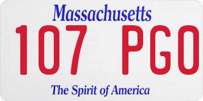 MA license plate 107PG0