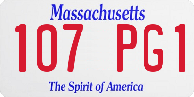 MA license plate 107PG1