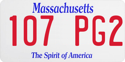 MA license plate 107PG2