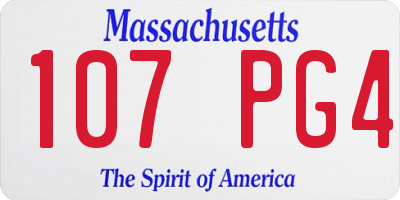 MA license plate 107PG4