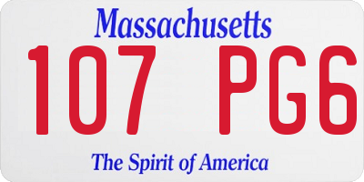 MA license plate 107PG6