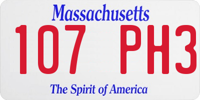 MA license plate 107PH3