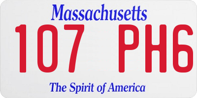MA license plate 107PH6