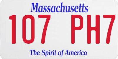 MA license plate 107PH7