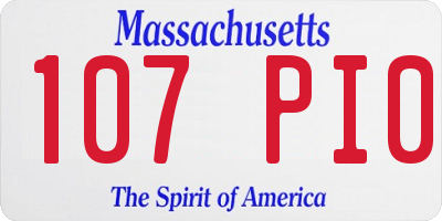 MA license plate 107PI0